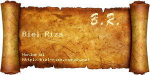 Biel Riza névjegykártya